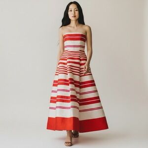 Alice + Olivia Formal Dress The Aubrey  Stripe Ball Gown Maxi Dress Size 4/6